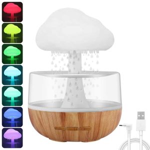 Rain Cloud Humidifier USB Night Light for Room Office Aroma Diffuser Water Drop Sound