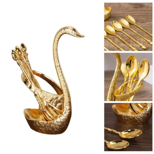 Cutlery Set Spoon Swan Holder