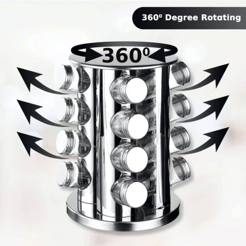 6b649479-ccce-407f-809e-56c69aaf09c9.jpg স্পাইস ক্যারোজেল ১৬ জার রোটেটিং স্পাইস র্যাক সেট, ৩৬০ রোটেটিং স্পাইস ক্যারোজেল সহ ১৬টি স্পাইস জার, রান্নাঘরের কাউন্টারটপ বা ক্যাবিনেটের জন্য টাওয়ার অর্গানাইজার