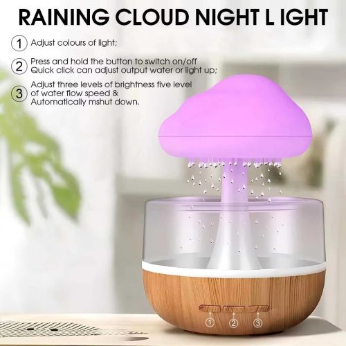 8602b3b7-0161-433b-bdf2-ca0285ffa447.jpg Rain Cloud Humidifier USB Night Light for Room Office Aroma Diffuser Water Drop Sound