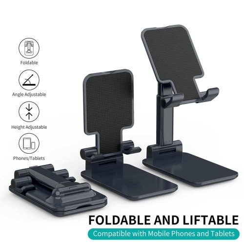 02b047e8-26e2-49f4-8ee3-5edadccb35ad Folding Desktop Phone Stand, Foldable Mobile Phone Holder, Adjustable Desktop Tablet Holder Table Cell Foldable Extend Support Desk Mobile Phone Holder Stand