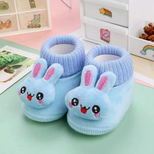 Rabbit Cartoon Baby Shoe, Warm Soft Sole Winter Plush and Thick Cotton Socks and Shoes