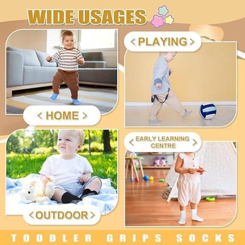 2af7f769-7e6d-41c8-965f-80fb86a7a6 1 Pairs Baby Socks With Non-Slip Grips, Baby Non-skid Socks Toddler Newborn Infant Non Slip Socks with Grips Anti-Slip Girls Boys Ankle Socks