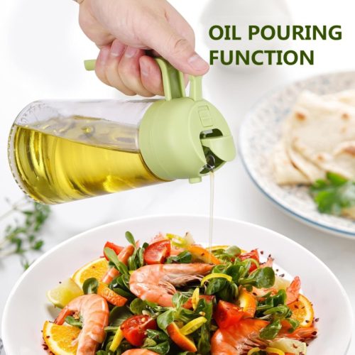 ১ এর মধ্যে ২ অয়েল স্প্রেয়ার এবং অয়েল ডিসপেনসার বোতল ৫০০ মিলি-2 in 1 Oil Sprayer and Oil Dispenser Bottle 500ml