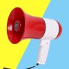 Hand Mike Speaker - Hand Mic, Handheld Megaphone with Recorder USB and Memory Card Input for Announcing; Talk; Record; Play; Siren; Music with Battery and Charger