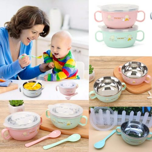 4f901316-4c43-4c61-a191-fafc355e3f9a Stainless Steel Baby Feeding Bowl with Spoon Set