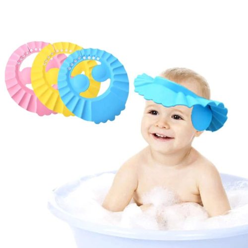 53d11831-adf2-44fc-8a59-91323cc04a2b Baby Bathing Shower Cap Hat With Ear Wash Hair Shield