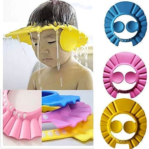 6256a183-67b7-4daf-b1ef-f8fef3bfd415 Baby Bathing Shower Cap Hat With Ear Wash Hair Shield