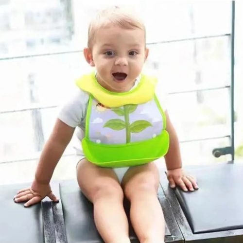 সিলিকন ফুড ক্যাচার সহ শিশুর বিবস জলরোধী পুনর্ব্যবহারযোগ্য-Baby Bibs with Silicone Food Catcher Waterproof Reusable, Silicone Baby Bib Food