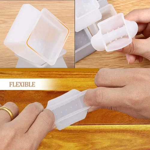 Silicone Chair Leg Square Caps 4Pcs/set