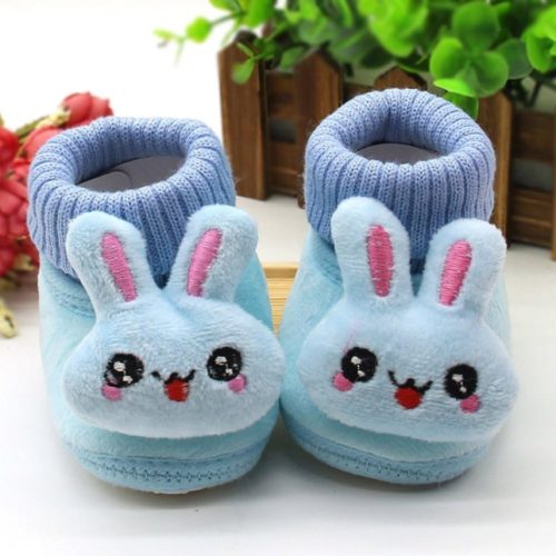 7401fb18-632e-4db1-97af-6a17b7c31211 Rabbit Cartoon Baby Shoe, Warm Soft Sole Winter Plush and Thick Cotton Socks and Shoes