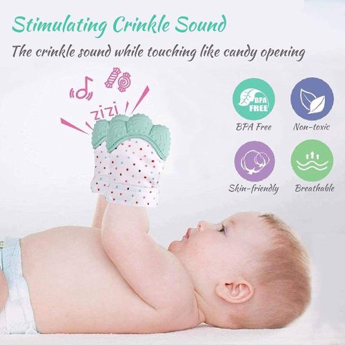 1Pcs Baby Silicone Mitten Teether Glove, Silicone Teething Mitt