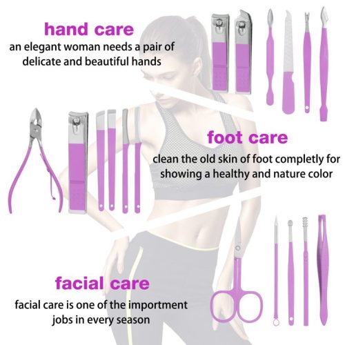 7af5aab1-9a1a-4fb6-99e6-f7662068ec4a 16 Pcs Manicure Set Professional Nail Clippers Pedicure Kit