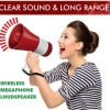 Hand Mike Speaker - Hand Mic, Handheld Megaphone with Recorder USB and Memory Card Input for Announcing; Talk; Record; Play; Siren; Music with Battery and Charger
