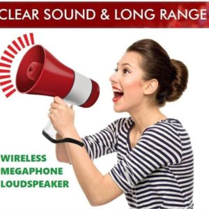 Hand Mike Speaker - Hand Mic, Handheld Megaphone with Recorder USB and Memory Card Input for Announcing; Talk; Record; Play; Siren; Music with Battery and Charger