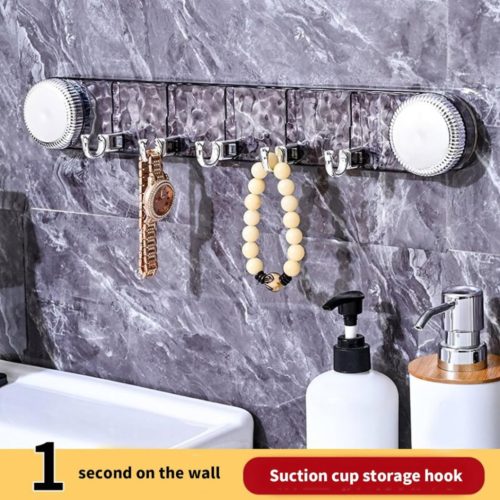 92928f57-5b3c-4ba6-8c0c-e50e62bd0480 Multipurpose Rotating Suction Cup Hook with Strong Adhesion for Kitchen Supplies and Bathroom Organization