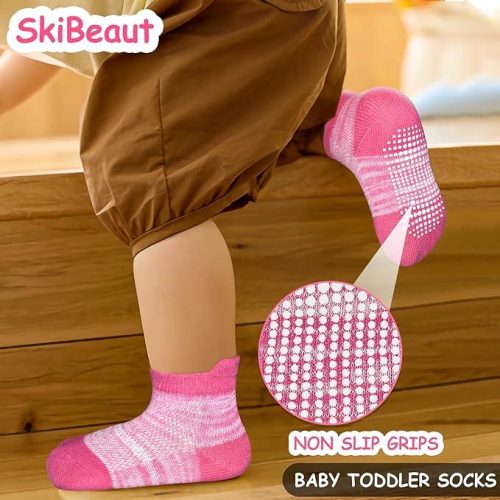 93a012e5-7ff4-4ee3-a08e-415e34d267 1 Pairs Baby Socks With Non-Slip Grips, Baby Non-skid Socks Toddler Newborn Infant Non Slip Socks with Grips Anti-Slip Girls Boys Ankle Socks