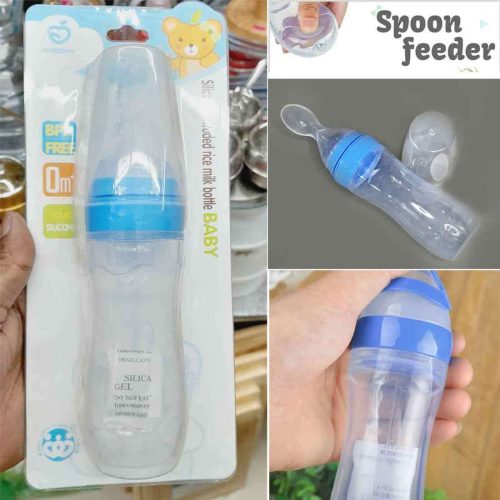 99f8914e-5b42-4f8c-a922-d4b14c0e9a6c Applebear Silicone Baby Spoon Blue Feeder From 0m+ 120ml