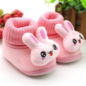 Rabbit Cartoon Baby Shoe, Warm Soft Sole Winter Plush and Thick Cotton Socks and Shoes