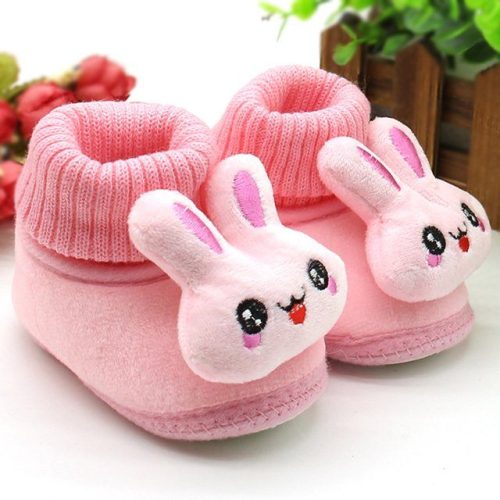 a4897266-bbbb-44b5-a20c-5a645ec14692 Rabbit Cartoon Baby Shoe, Warm Soft Sole Winter Plush and Thick Cotton Socks and Shoes