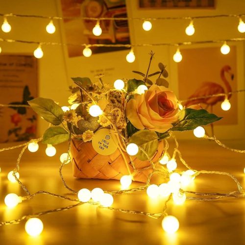 af7e794f-5c6b-42a3-92a8-bd72e4162ea0 20 led Ball shape Fairy Lights, warm white snow ball Waterproof Decorative Fairy Lights 20 pieces set - Room Decoration Light