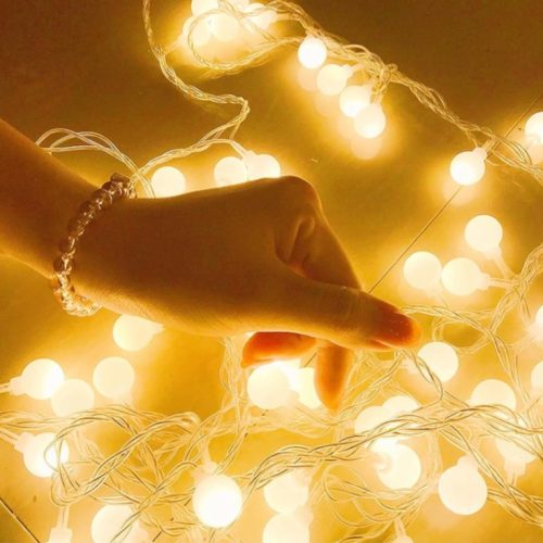 b8ab3fd1-6e48-4e25-9cc5-84483318142b 20 led Ball shape Fairy Lights, warm white snow ball Waterproof Decorative Fairy Lights 20 pieces set - Room Decoration Light