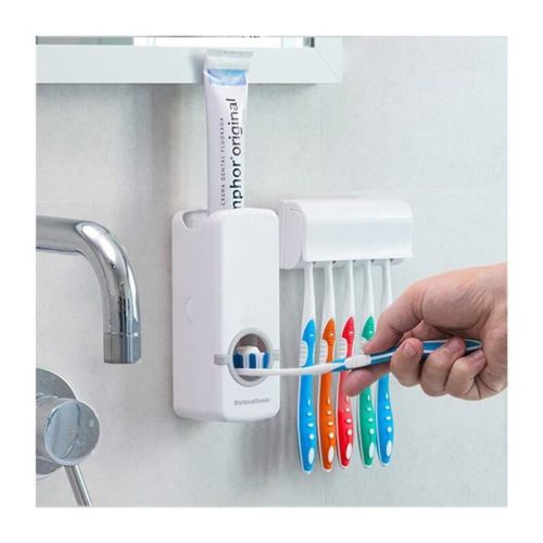 c960419b-1895-4861-8b41-a9c9c9abd351 টুথব্রাশ হোল্ডার সহ স্বয়ংক্রিয় টুথপেস্ট ডিসপেনসার