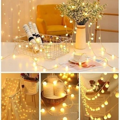cab7b119-255c-4445-9762-e4cf5485fd9c 20 led Ball shape Fairy Lights, warm white snow ball Waterproof Decorative Fairy Lights 20 pieces set - Room Decoration Light