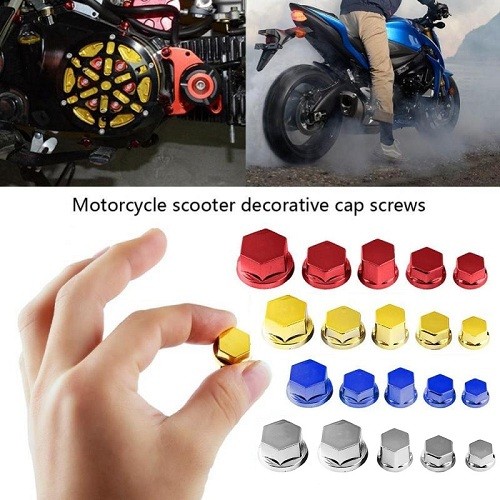 30Pcs Motorcycle Screw Nut Bolt Cap Cover Modification Decorative Universal Frame Sliders Sleeve Muff For Bike, motorcycles, electric motorcycles, scooters