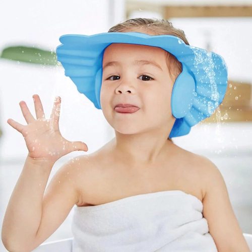d6800811-5e76-494e-8537-81c93be780ee Baby Bathing Shower Cap Hat With Ear Wash Hair Shield