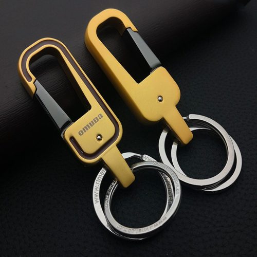 Omuda Hook Locking Double Rings Metal Key Holder for Car, Motorcycle, Bike, Home, Office - Nice key Ring - style key Ring - Good key Ring - Stainless Steel Key Ring, Men's Fashion Key Chain Gift