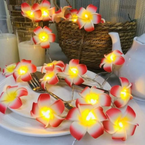 Artificial Plumeria String Light, Led kathgolap Flower Fairy Light