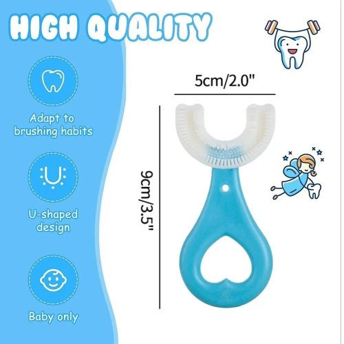 dfa31622-3002-4b33-a3d5-32a6bba0ab6a U Shaped Silicone Toothbrush for Kids Children, For Tooth Cleaning