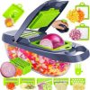 ১৬ ইন ১ মাল্টিফাংশনাল ভেজিটেবল স্লাইসার কাটার শ্রেডার উইথ বাস্কেট