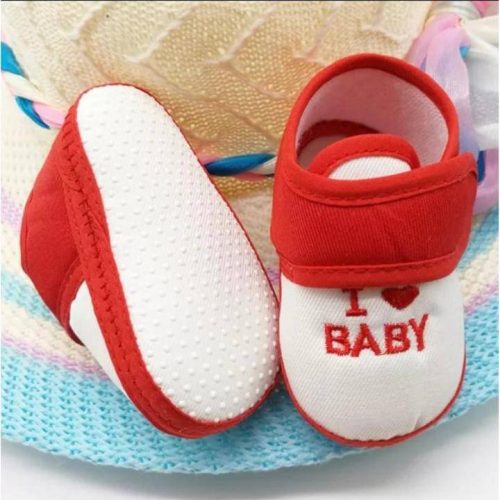 e10e954d-1eca-401c-943a-ceed66e621ef Newborn Baby Cotton Soft Shoes, I Love Baby Shoe For (0- 12 Months)