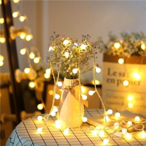 20 led Ball shape Fairy Lights, warm white snow ball Waterproof Decorative Fairy Lights 20 pieces set - Room Decoration Light