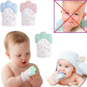 1Pcs Baby Silicone Mitten Teether Glove, Silicone Teething Mitt