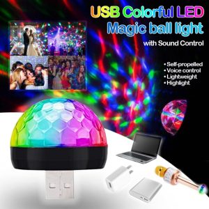 Usb Mini Led Disco Magic Ball Lights, Sound Sensor Led Small Magic Ball Light