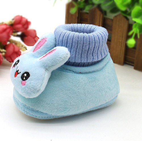 efc58a50-d73a-46e3-afdc-111d04637284 Rabbit Cartoon Baby Shoe, Warm Soft Sole Winter Plush and Thick Cotton Socks and Shoes