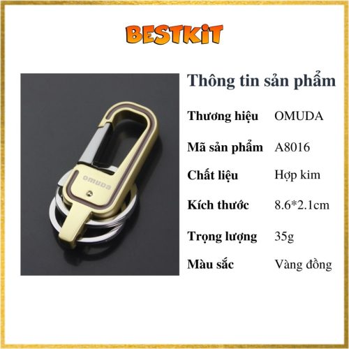 Omuda Hook Locking Double Rings Metal Key Holder for Car, Motorcycle, Bike, Home, Office - Nice key Ring - style key Ring - Good key Ring - Stainless Steel Key Ring, Men's Fashion Key Chain Gift