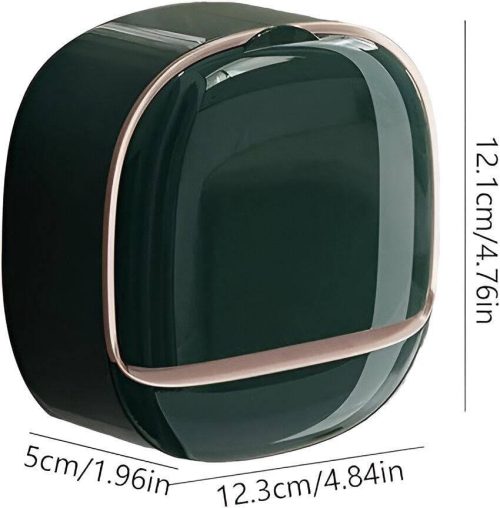 Wall Mounted Soap Box, Flip Lid Soap Dish with Drip Tray, No Drilling, Waterproof Soap Holder, Self-Adhesive Soap Dish, Soap Dish Soap Box for Bathroom, Kitchen, Shower, School,