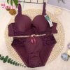 Premium Quality Fancy Floral Lace Design Push-Up Bra and Panty Lingerie Set