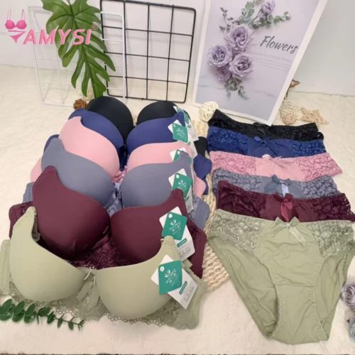 Premium Quality Fancy Floral Lace Design Push-Up Bra and Panty Lingerie Set