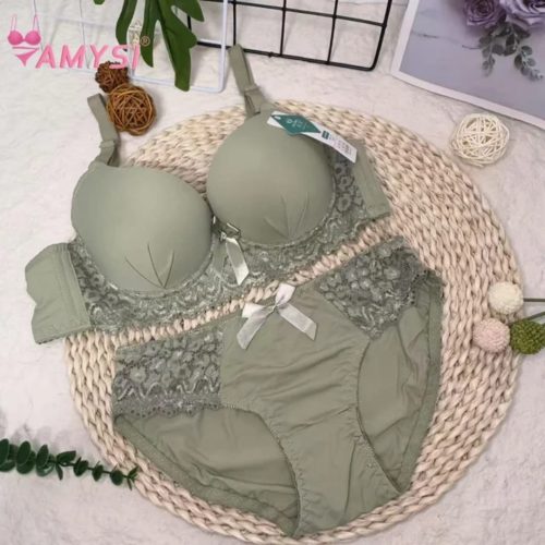 Premium Quality Fancy Floral Lace Design Push-Up Bra and Panty Lingerie Set