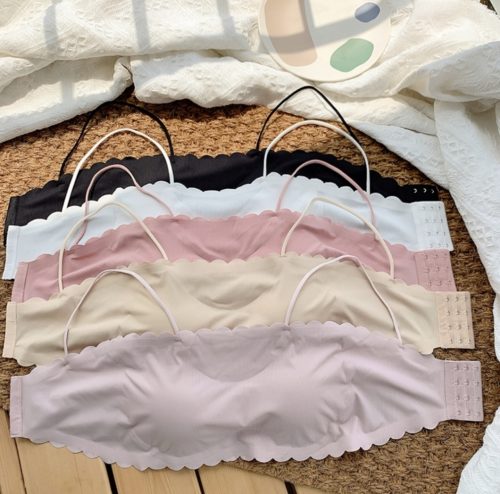 e7dddc03af1131466e936f488f509688 Shezzy Seamless Tube Top Bra for Women Ice Silk Push Up Narrow Straps Bralette